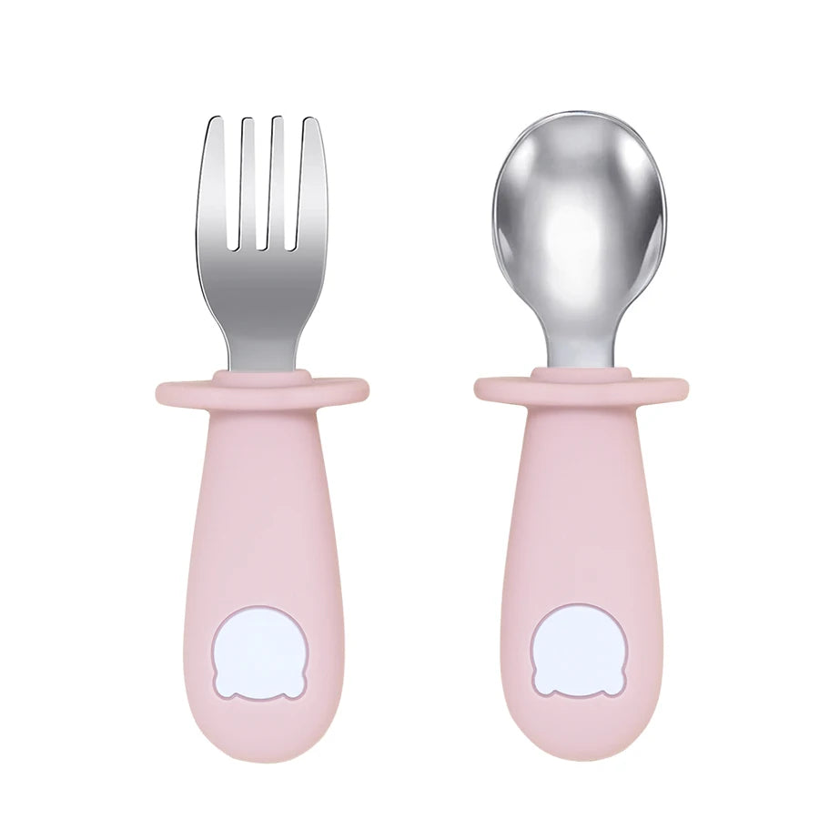 Silicone Handle Spoon & Fork Set