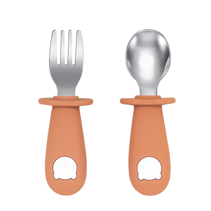 Silicone Handle Spoon & Fork Set