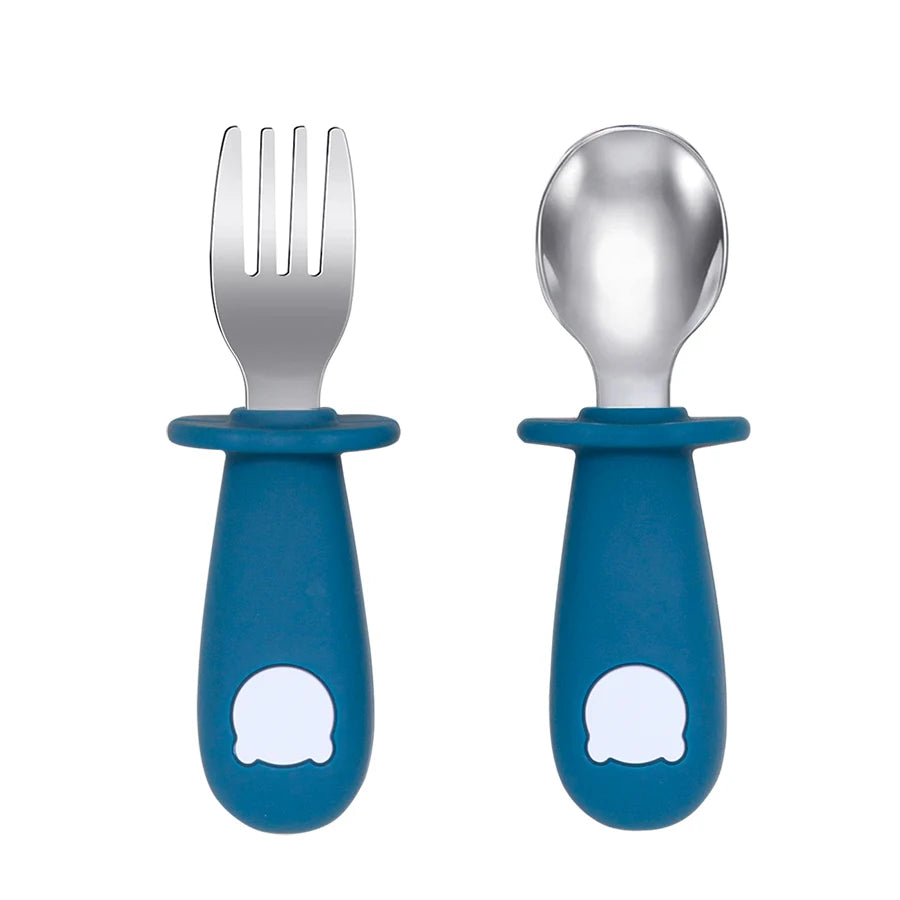 Silicone Handle Spoon & Fork Set