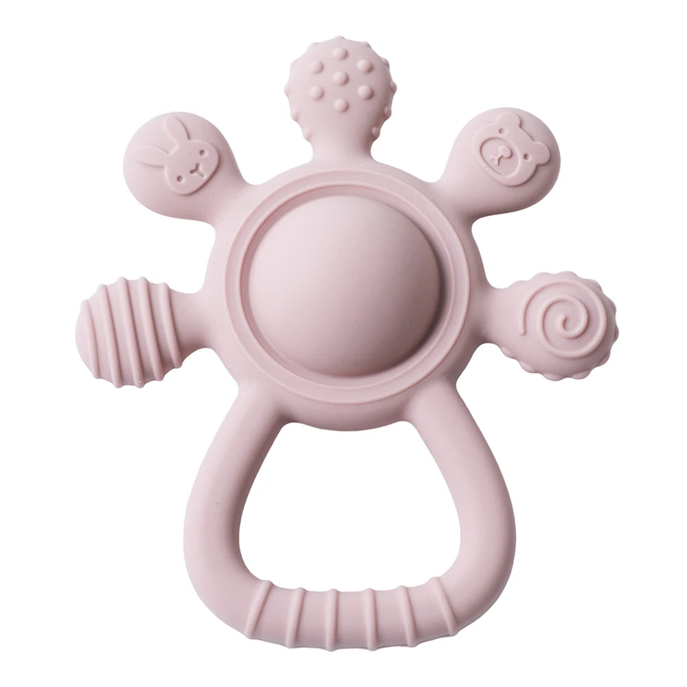 Silicone Teething Rattle Sensory Toy