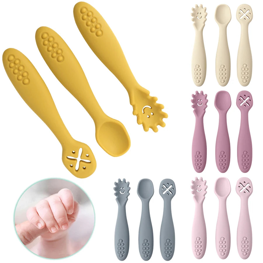 3PCS Silicone Spoon Fork Utensils