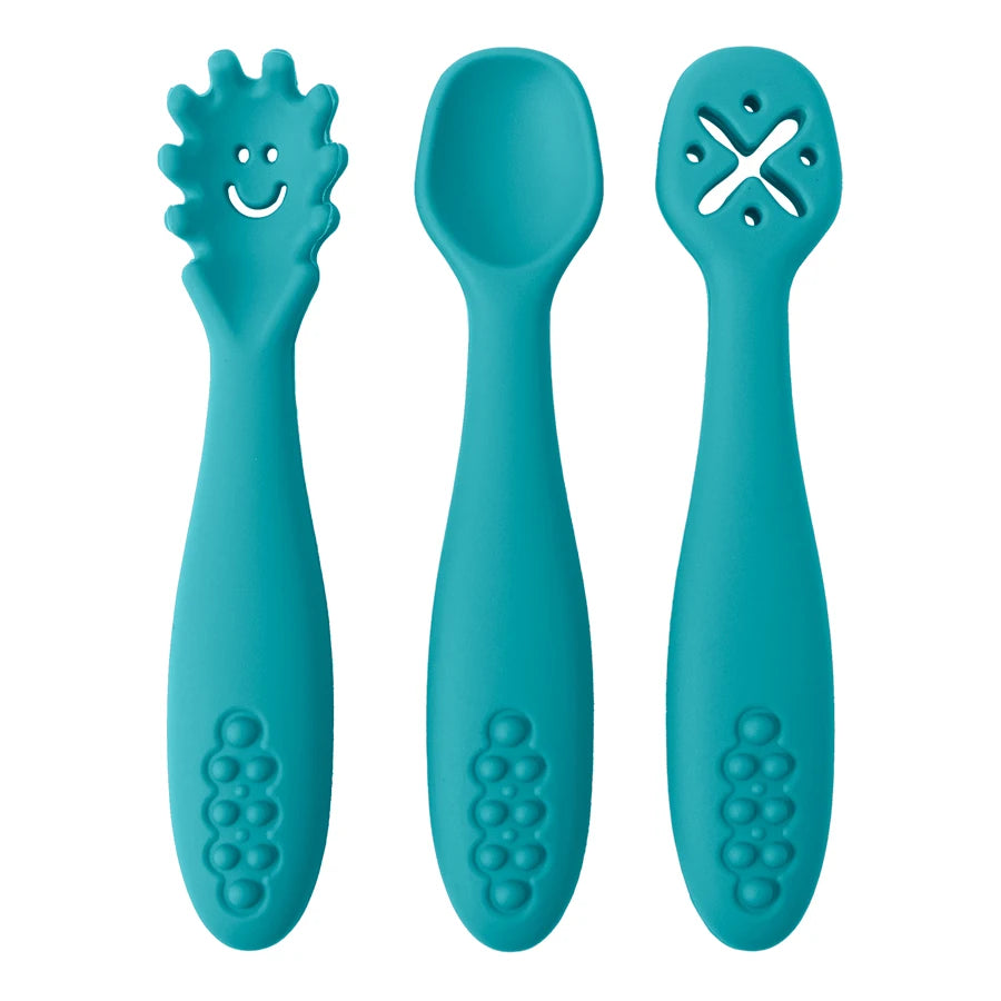 3PCS Silicone Spoon Fork Utensils