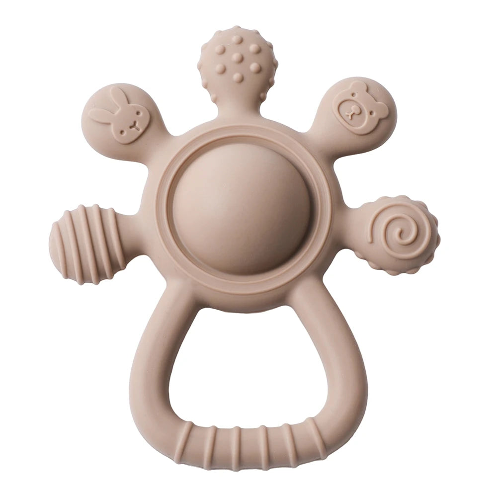 Silicone Teething Rattle Sensory Toy