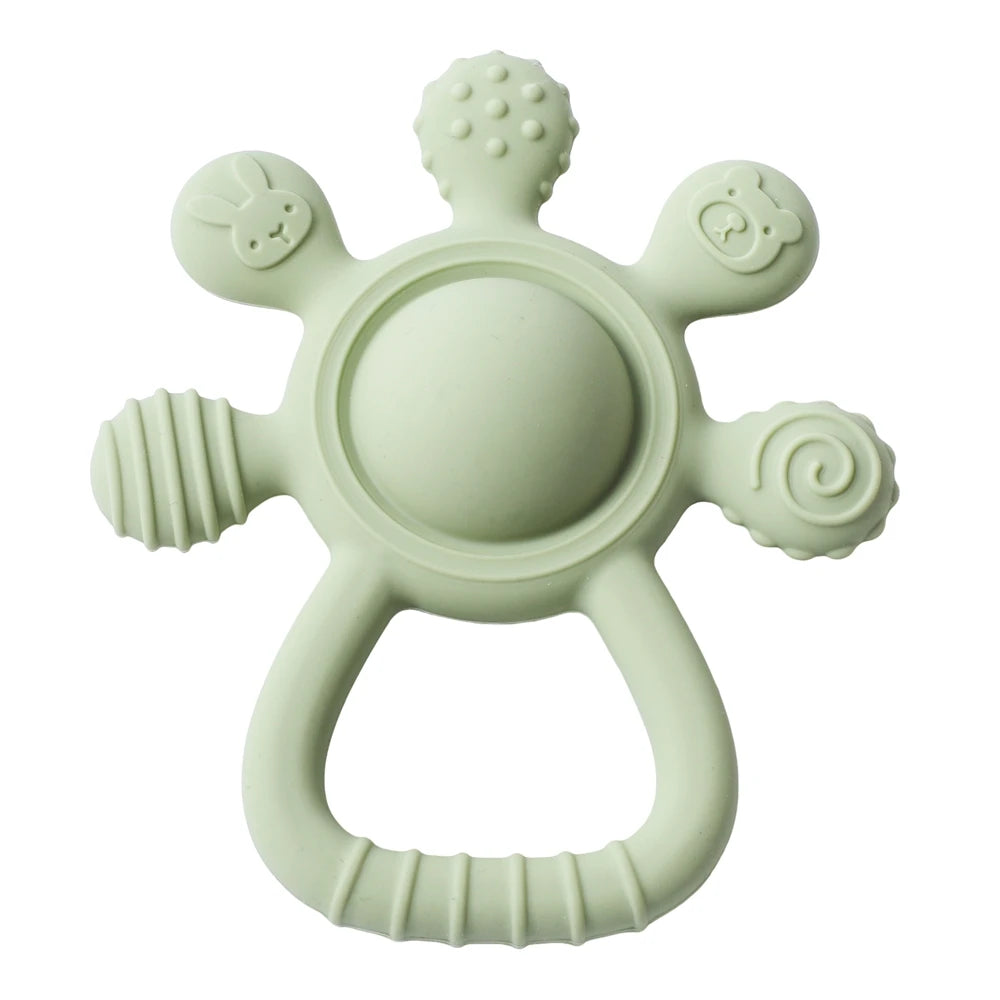Silicone Teething Rattle Sensory Toy
