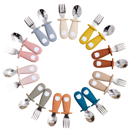 Silicone Handle Spoon & Fork Set