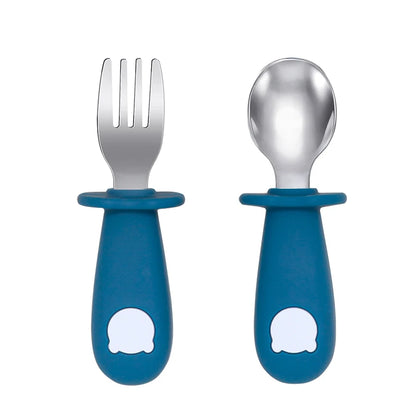 Silicone Handle Spoon & Fork Set