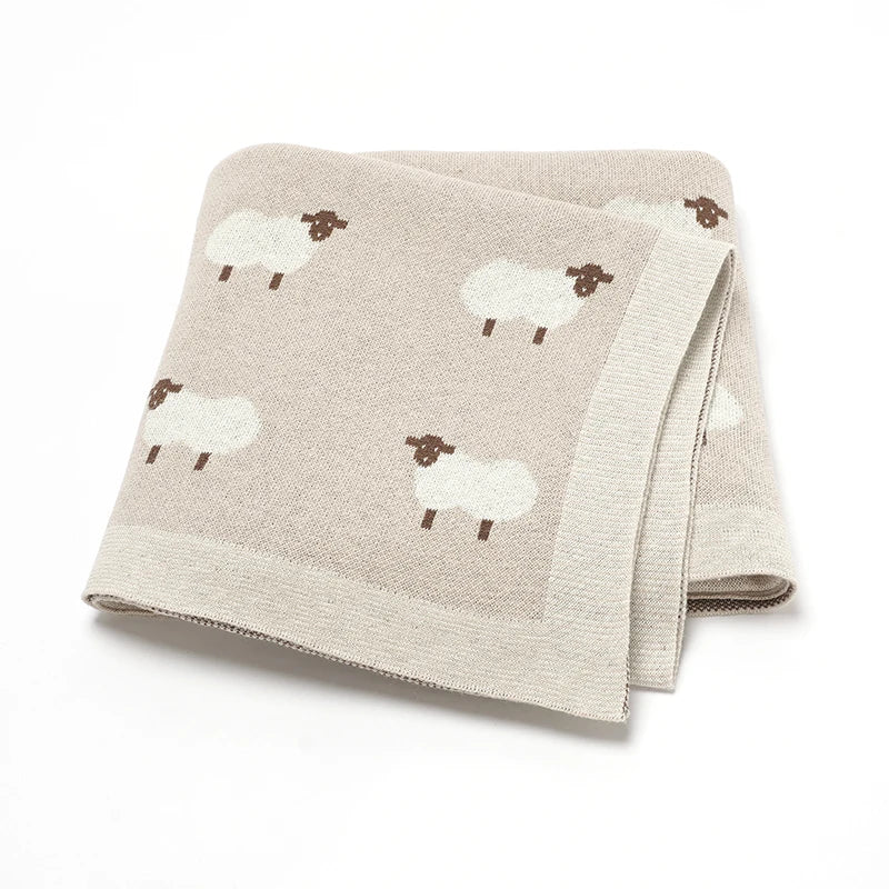 Super soft Sheep Knitted Newborn blanket