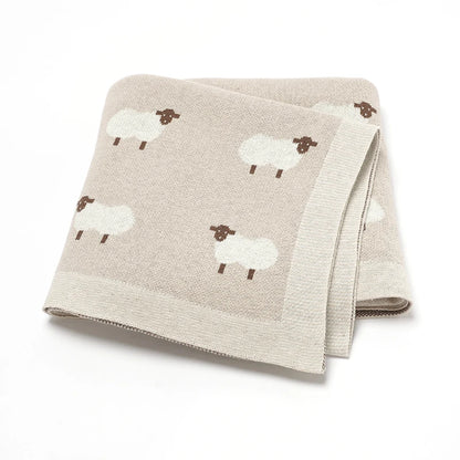 Super soft Sheep Knitted Newborn blanket