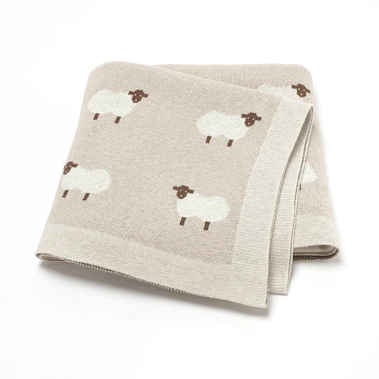 Super soft Sheep Knitted Newborn blanket