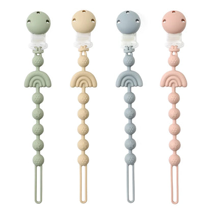 1pcs Rainbow Silicone Dummy Chain Clip