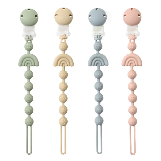 1pcs Rainbow Silicone Dummy Chain Clip