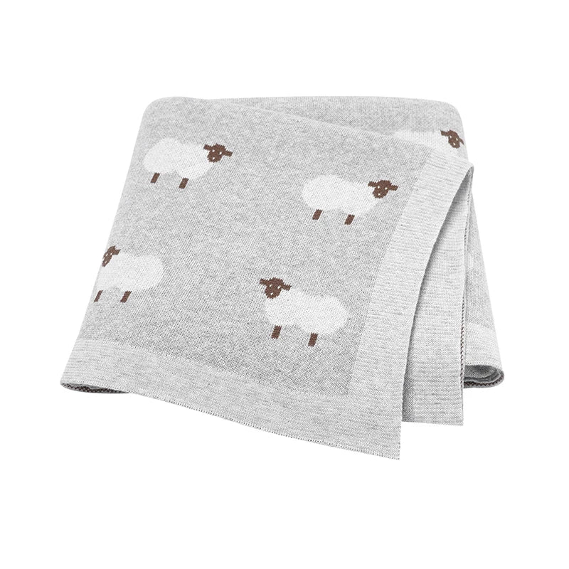 Super soft Sheep Knitted Newborn blanket