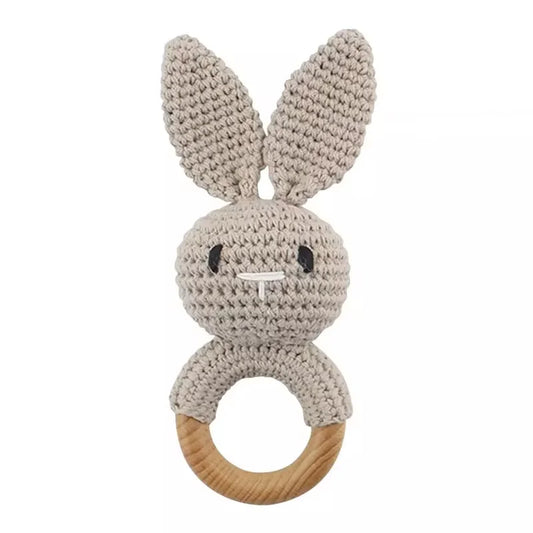 Crochet Rattle Wooden Teether Toy
