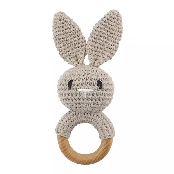 Crochet Rattle Wooden Teether Toy
