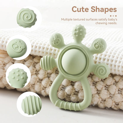 Silicone Teething Rattle Sensory Toy