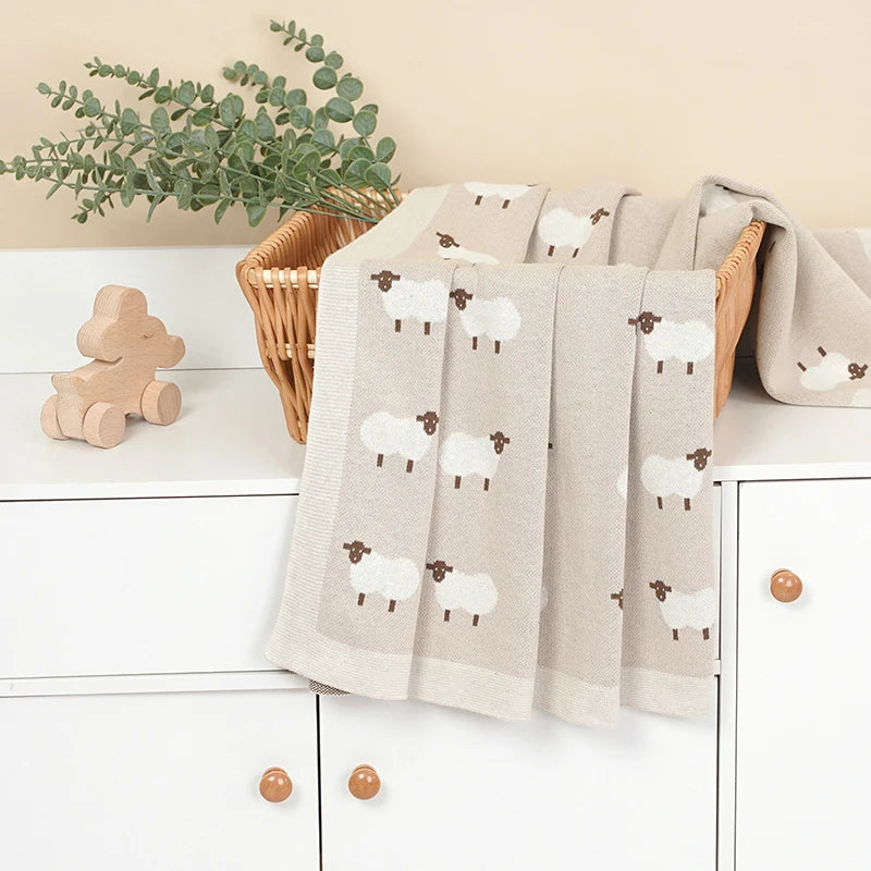 Super soft Sheep Knitted Newborn blanket