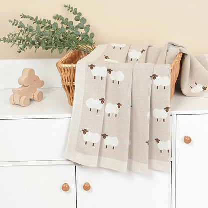 Super soft Sheep Knitted Newborn blanket