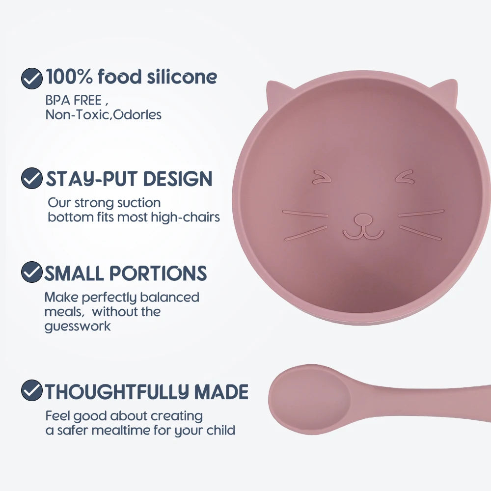 2pcs Silicone Baby Feeding Bowl Set