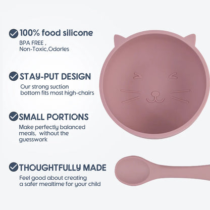 2pcs Silicone Baby Feeding Bowl Set
