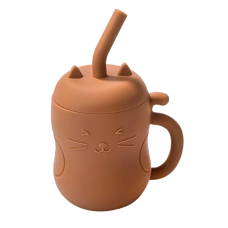 1pcs Baby Silicone Straw Cup