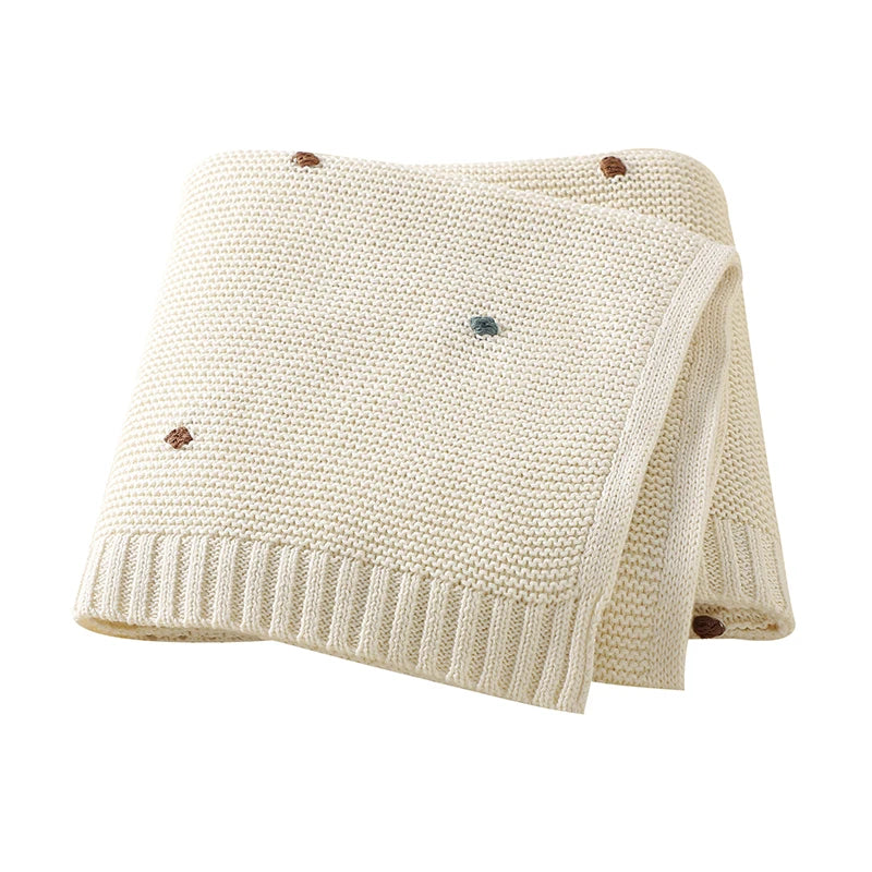 Super soft Dotted Knitted Newborn Blankets
