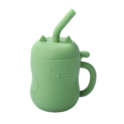 1pcs Baby Silicone Straw Cup