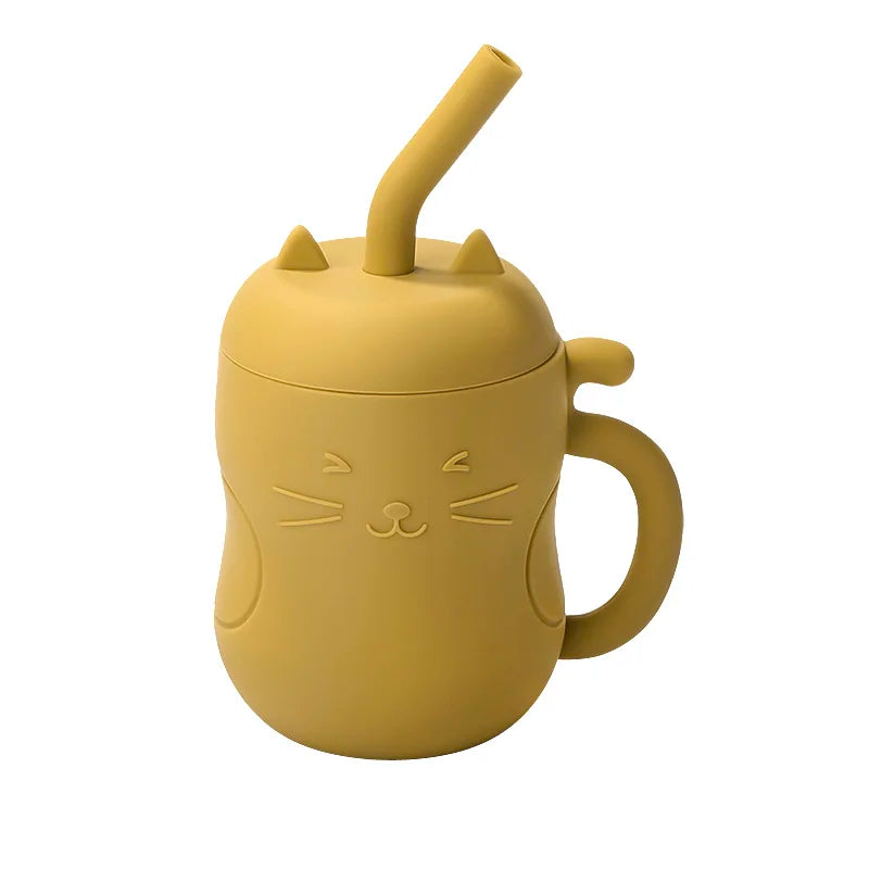 1pcs Baby Silicone Straw Cup