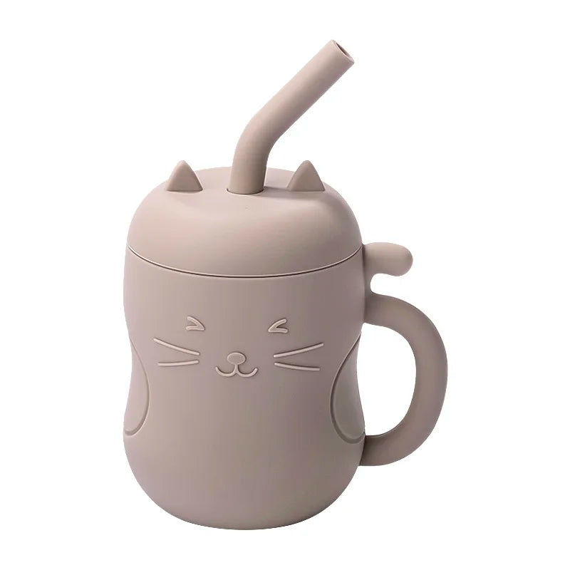 1pcs Baby Silicone Straw Cup